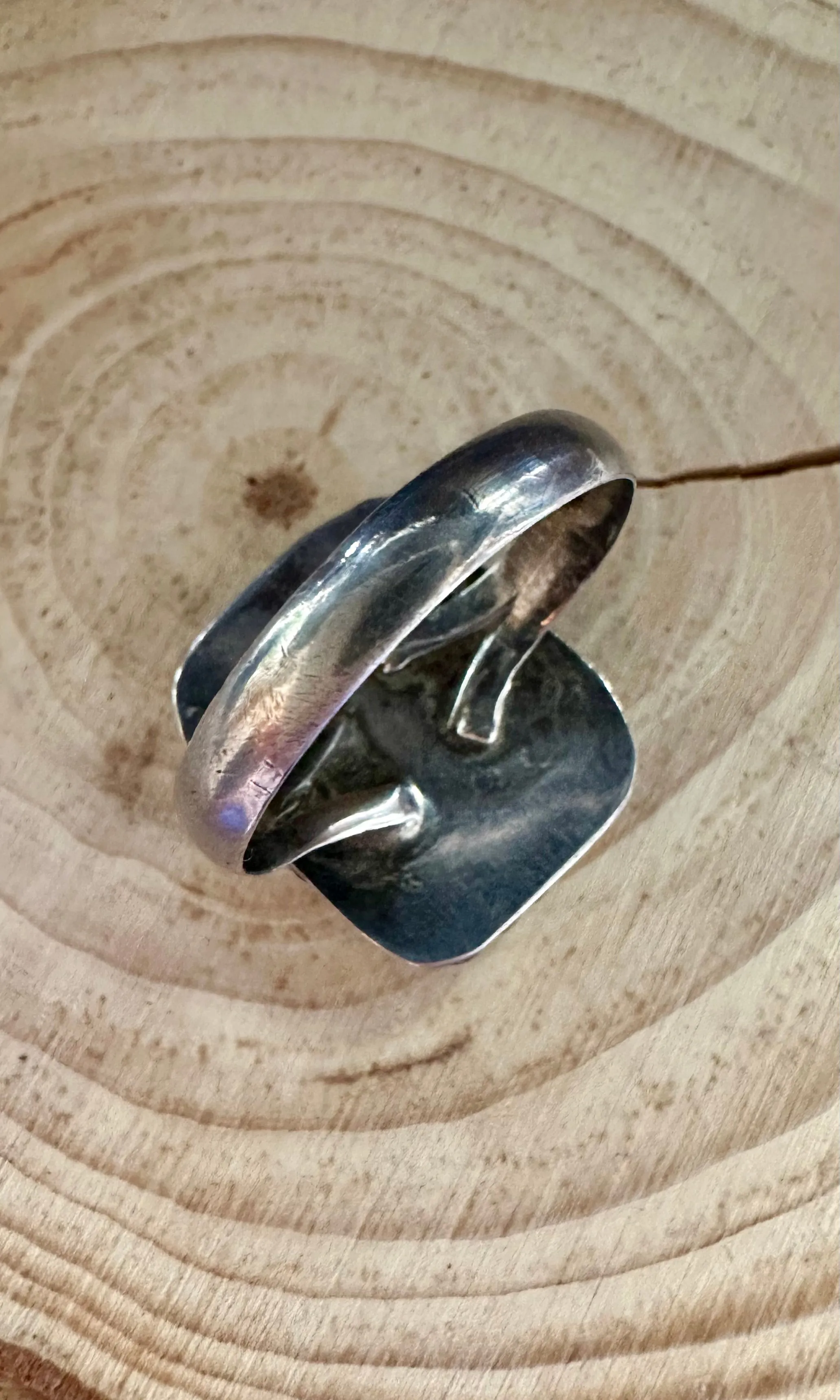 BLUE SQUARE MARINA Silver & Turquoise Ring • Size 12