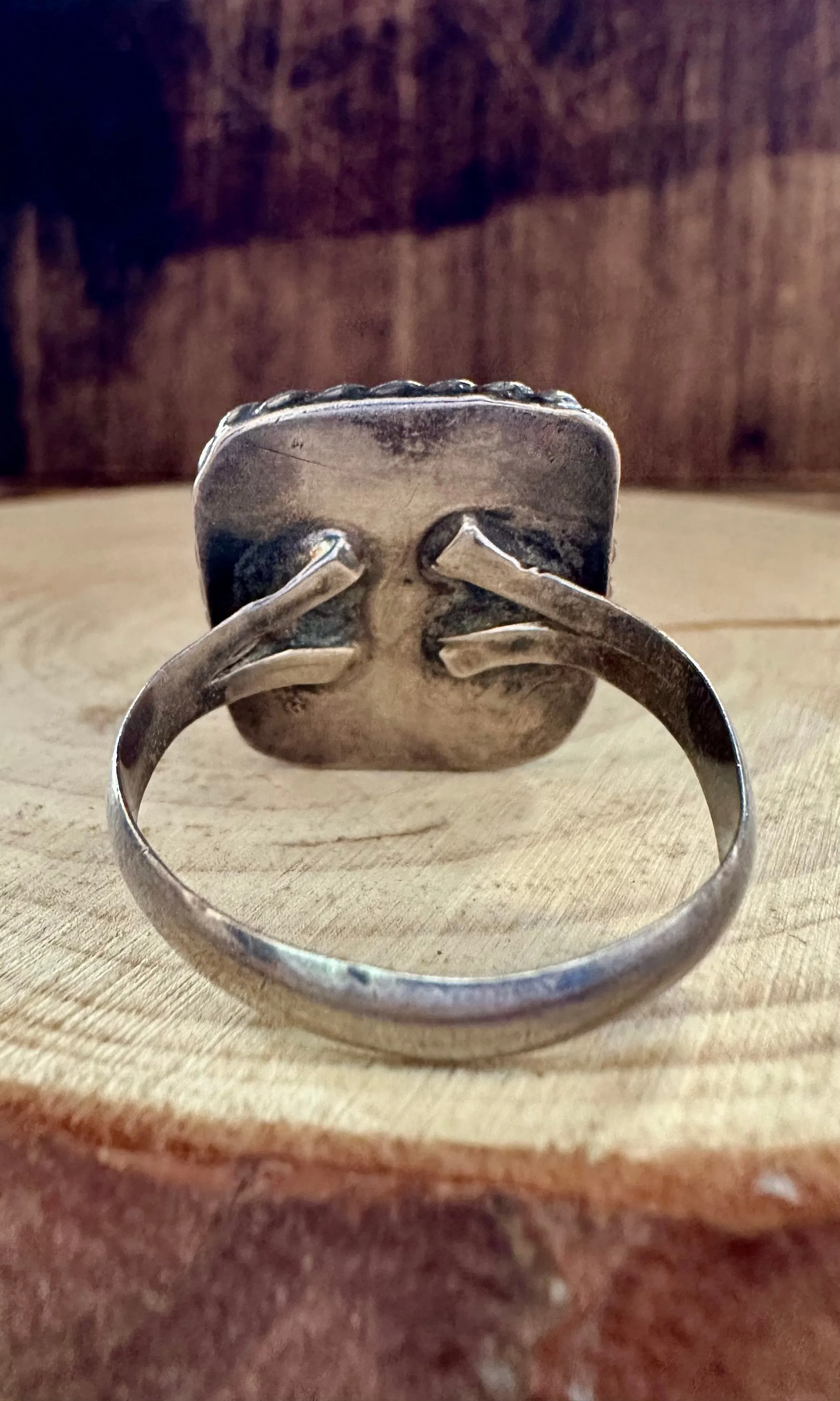 BLUE SQUARE MARINA Silver & Turquoise Ring • Size 12