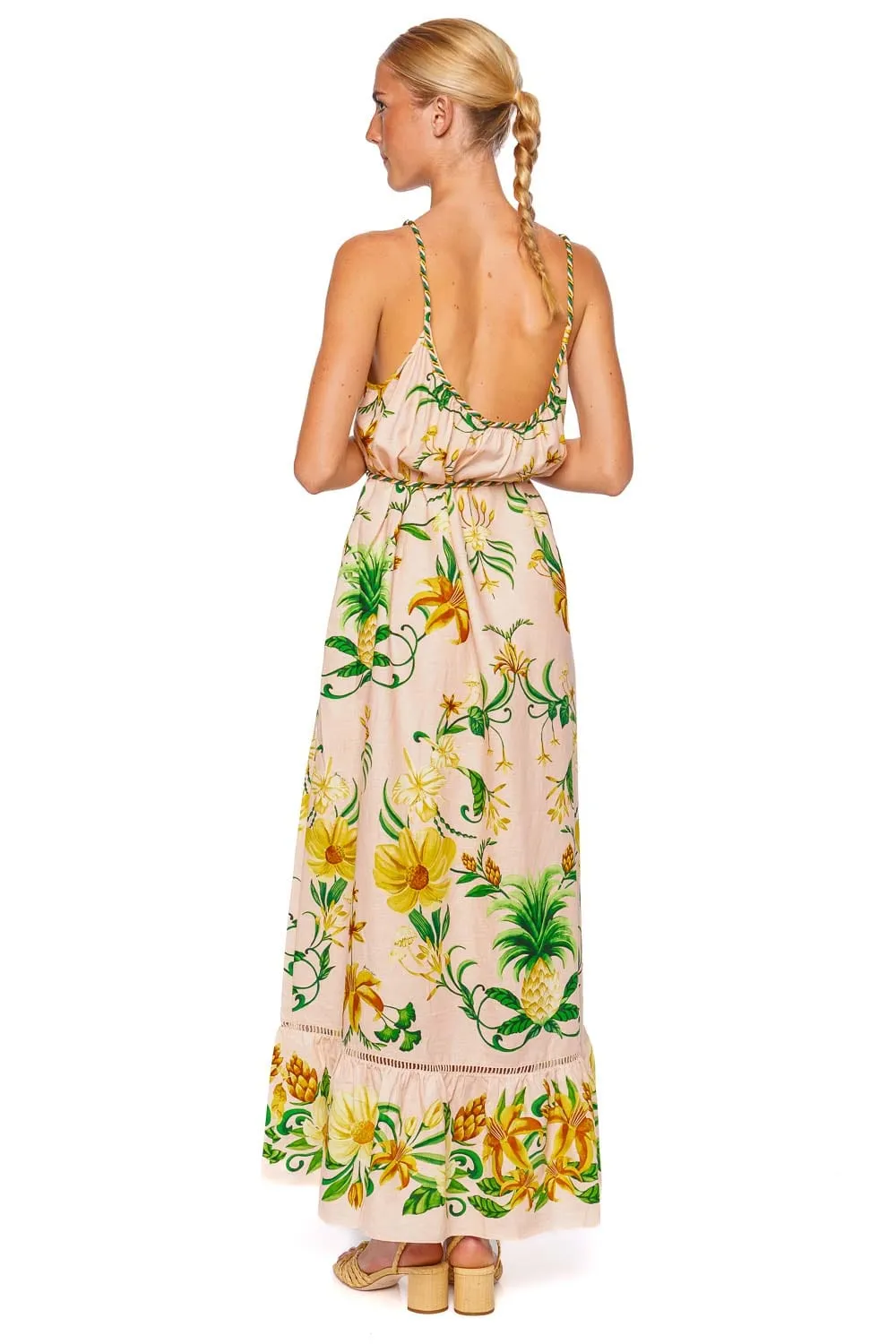Botanical Beauty Rope Belted Maxi Dress