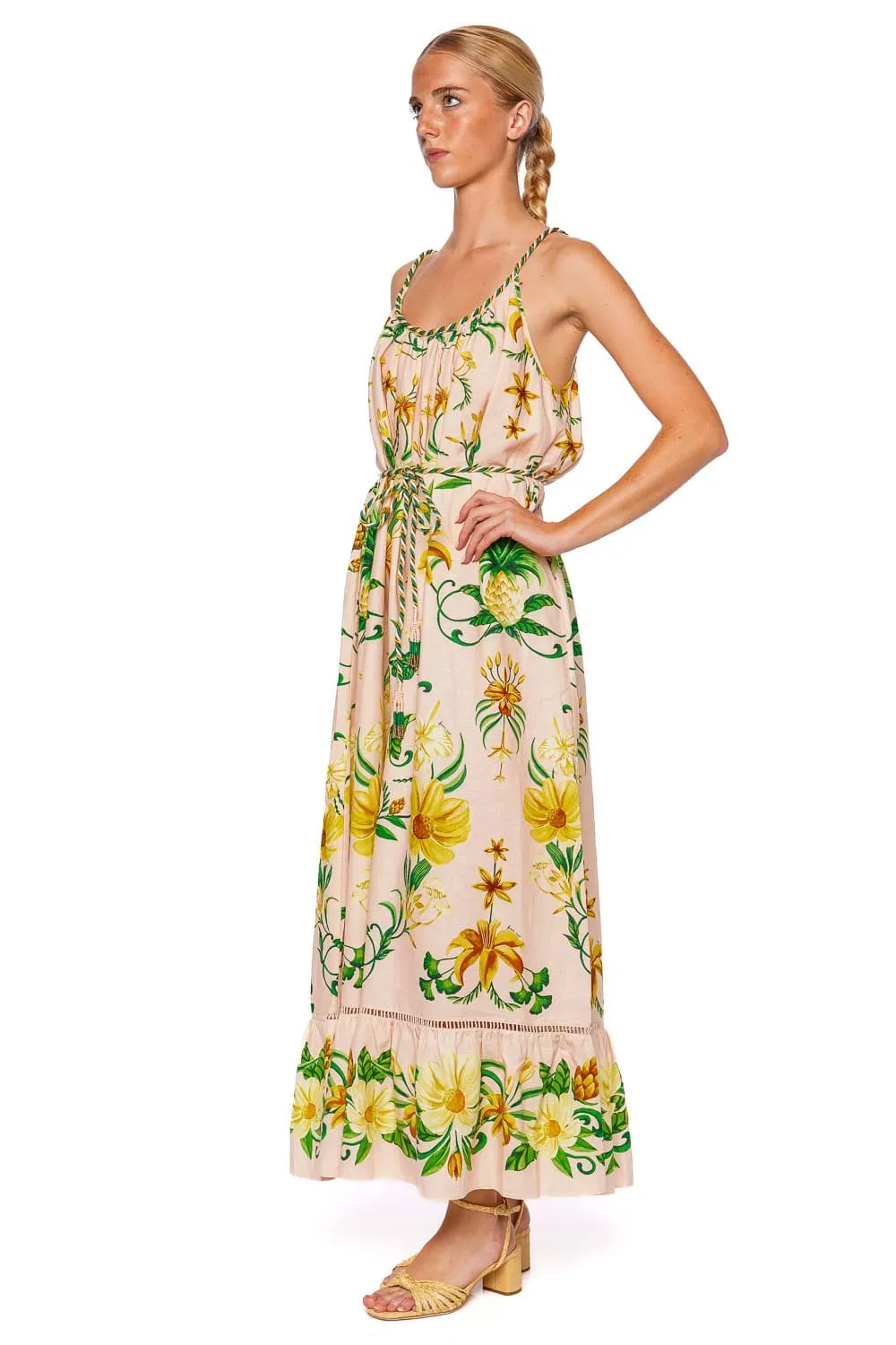 Botanical Beauty Rope Belted Maxi Dress
