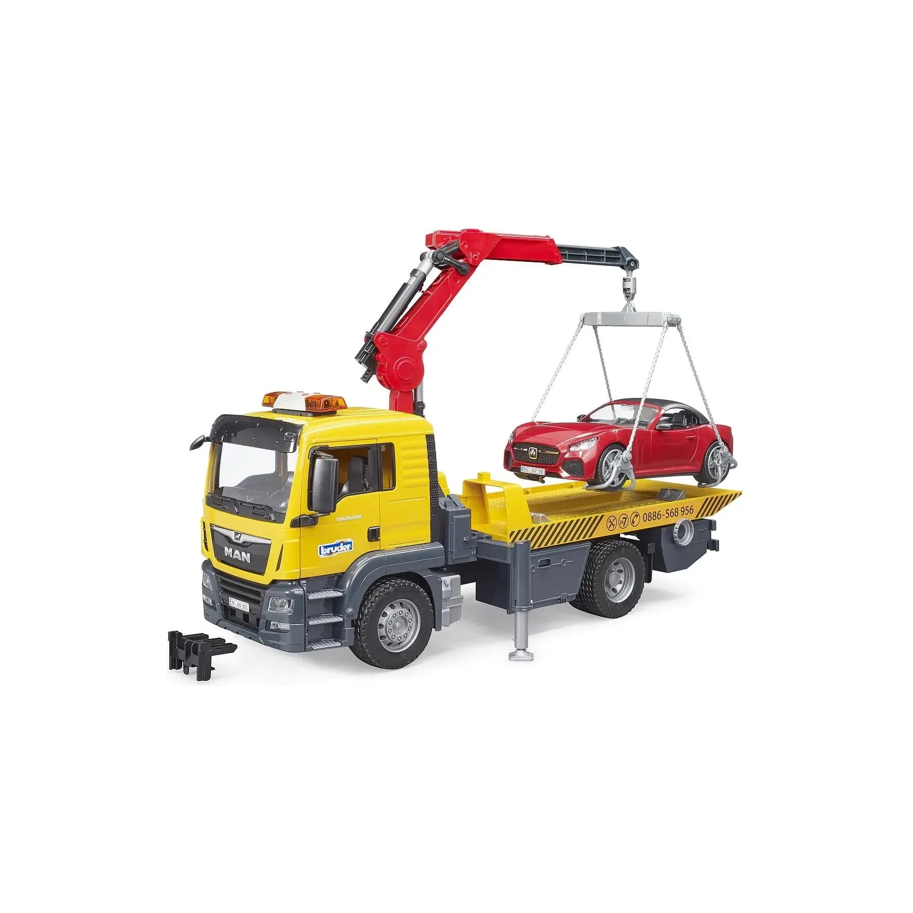 Bruder MAN TGS Flat Top Tow Truck with Roadster with Lights & Siren - 24003750