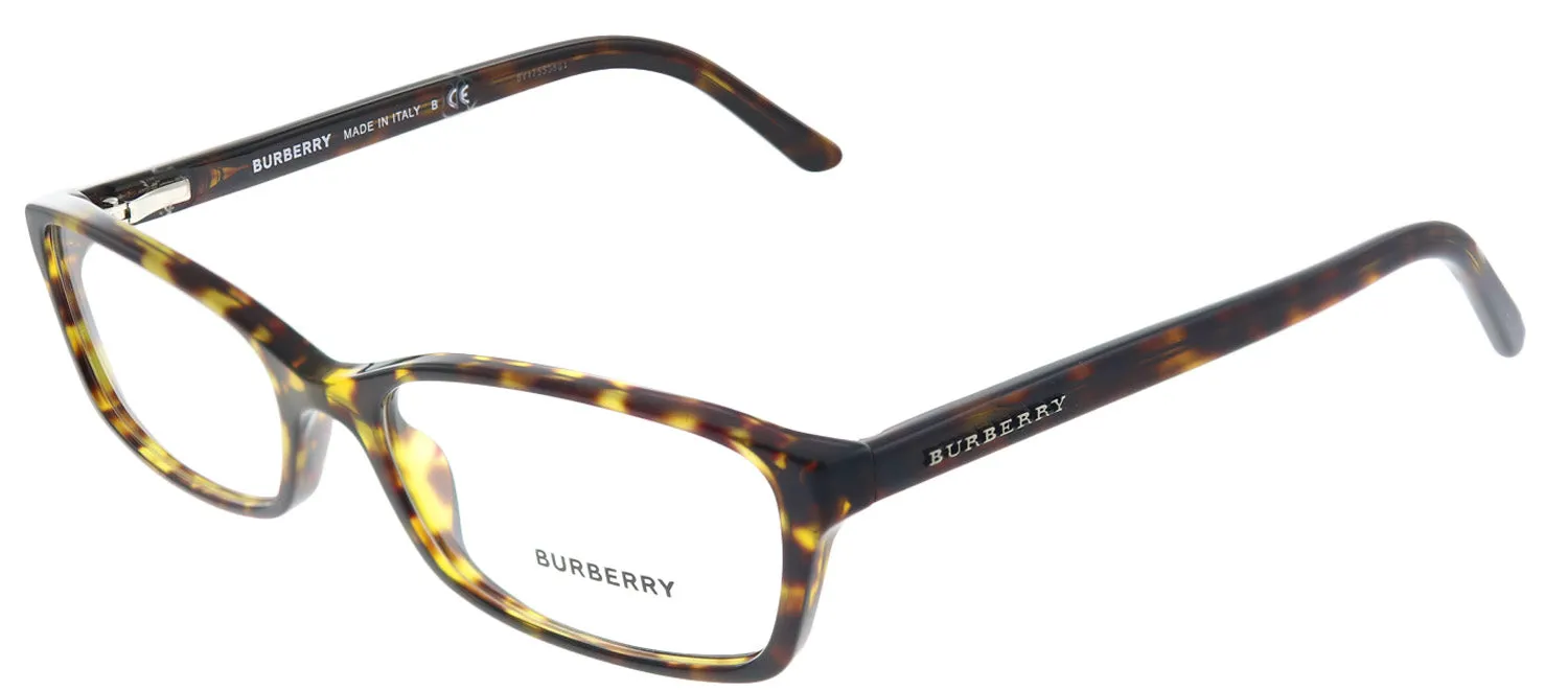 Burberry BE 2073 3002 Rectangle Plastic Tortoise/ Havana Eyeglasses with Demo Lens