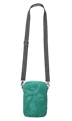 CAMERA BAG -FLOWER SUEDE EMERALD