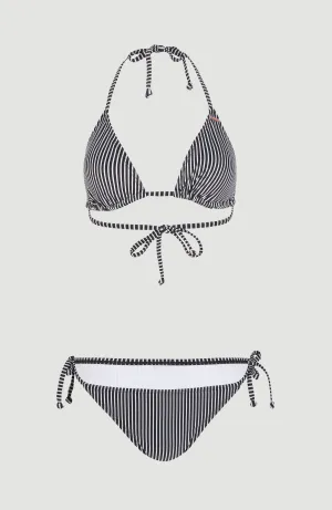 Capri - Bondey Triangel Bikini Set | Black Simple Stripe