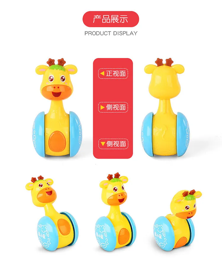 Cartoon Giraffe Tumbler Doll Roly-poly Baby Toys Cute Rattles Ring Bell Newborns 3-12 Month Early Educational Toy