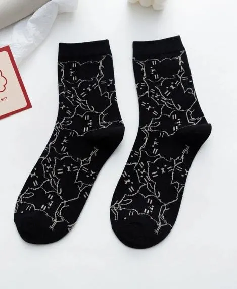 Cat Mid-Calf Socks (2 colors)