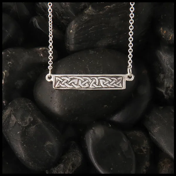 Celtic Knot Bar Pendant in Silver