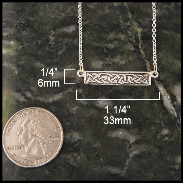 Celtic Knot Bar Pendant in Silver