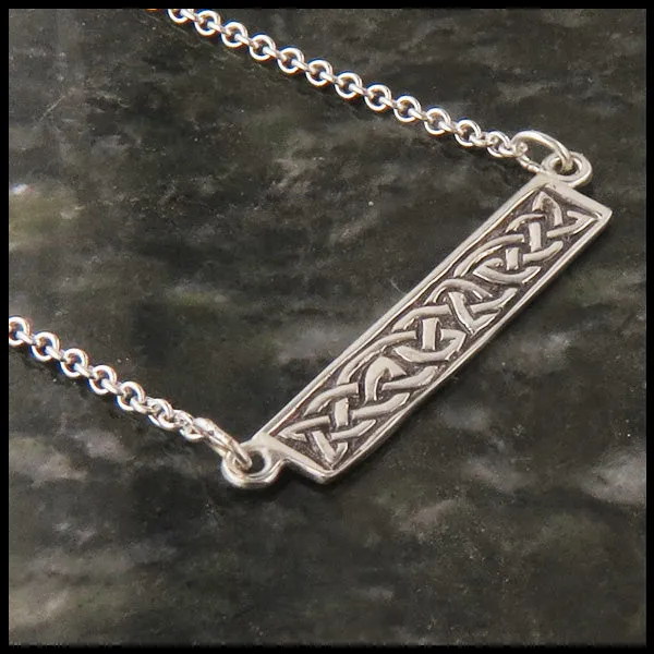 Celtic Knot Bar Pendant in Silver