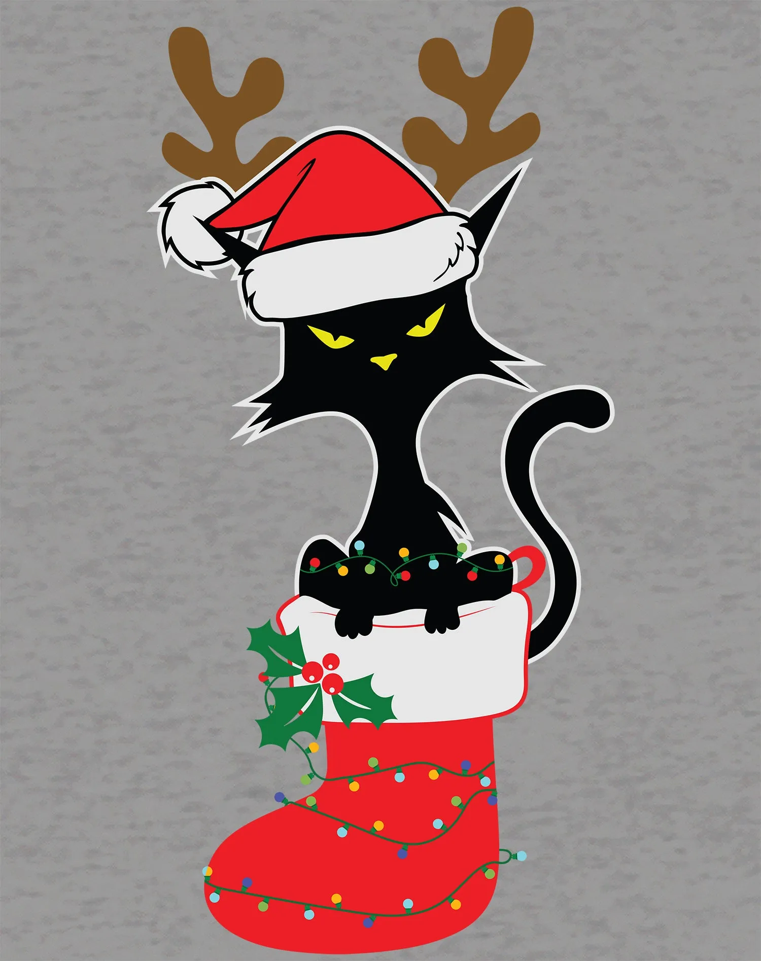 Christmas Cat Lover Santa Hat Stocking Vintage Fun Sweet Lol Women's T-Shirt