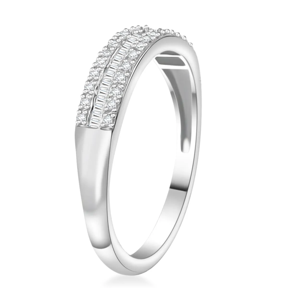 Classic 18k White Gold 0.48 Ctw Natural Diamond Engagement Ring