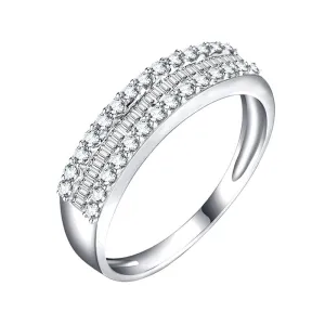 Classic 18k White Gold 0.48 Ctw Natural Diamond Engagement Ring