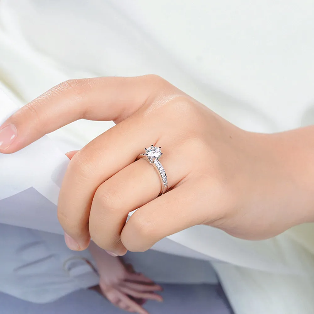 Classic 6 Prong GIA Cert Diamond Engagement Ring