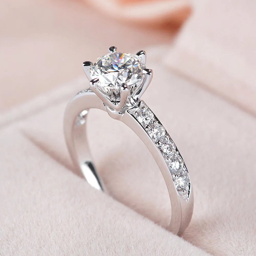 Classic 6 Prong GIA Cert Diamond Engagement Ring