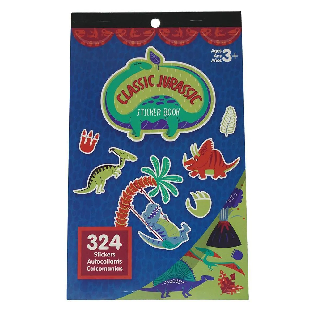 Classic Jurassic Craft Sticker Book Assortment, 324-Piece
