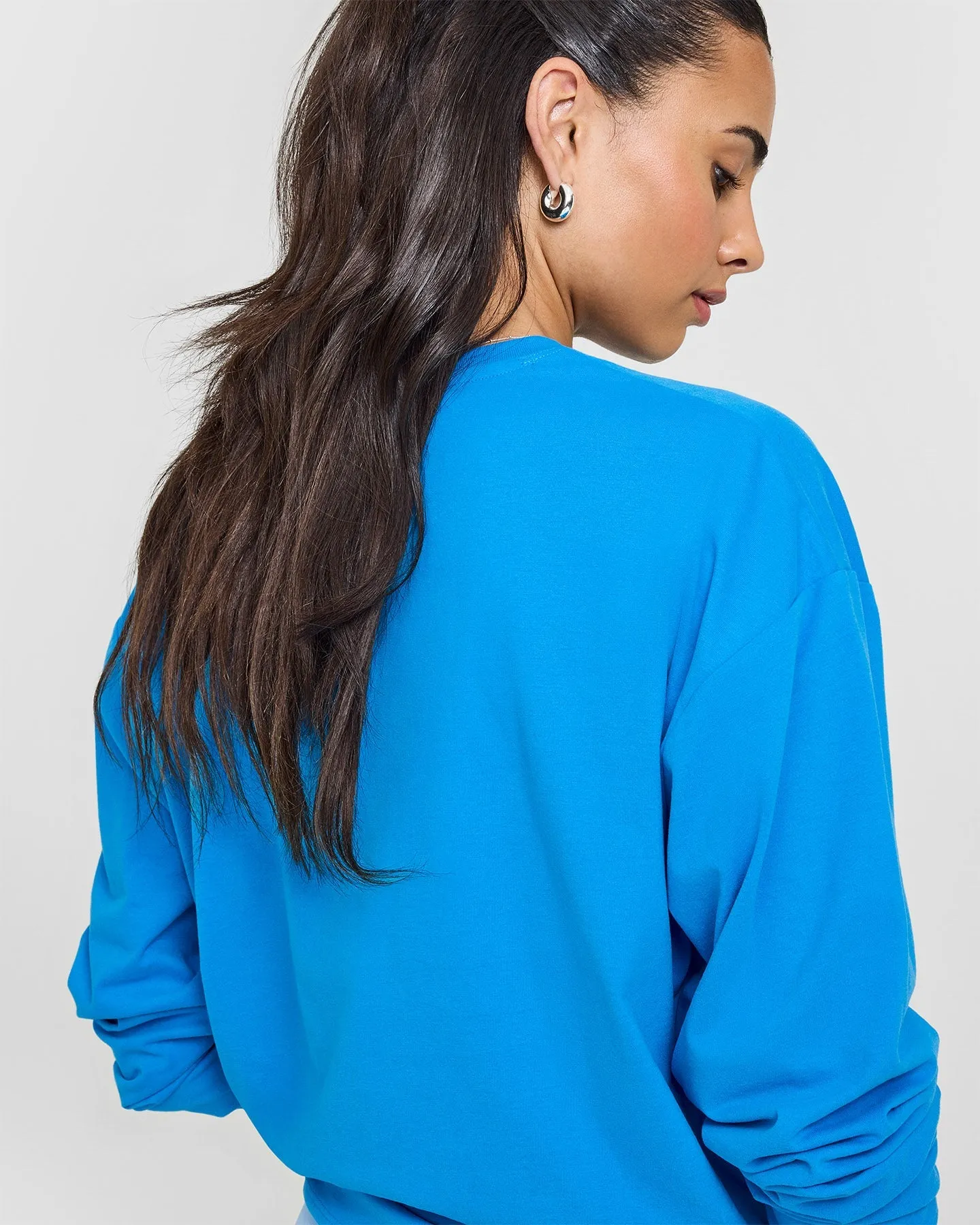 Classic Oversized Lightweight Long Sleeve Top | Tropical Blue