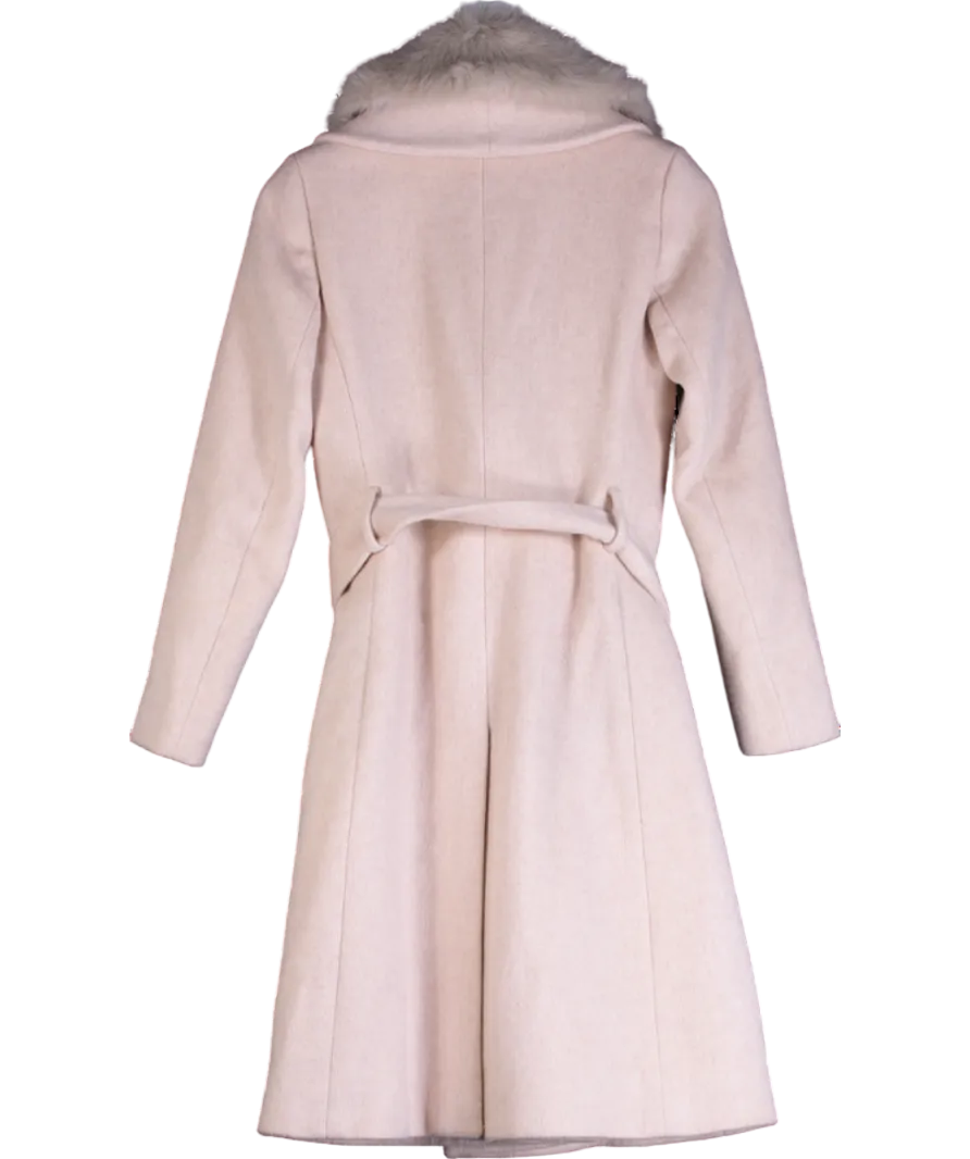 Club Monaco Beige Tie Waist Wrap Coat UK XS