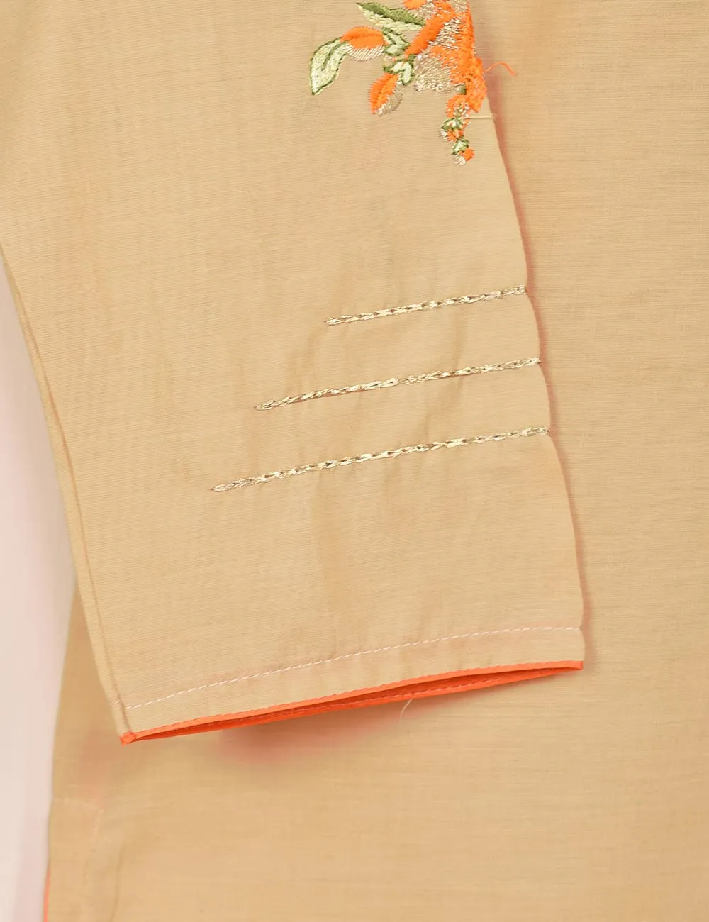 Cotton Embroidered Stitched Kurti - Tropical Hibiscus (T20-017B-Skin)