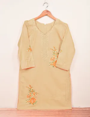 Cotton Embroidered Stitched Kurti - Tropical Hibiscus (T20-017B-Skin)