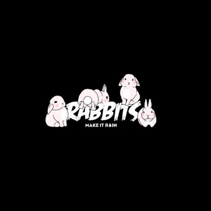Cute Rabbits Print Cotton T-shirt