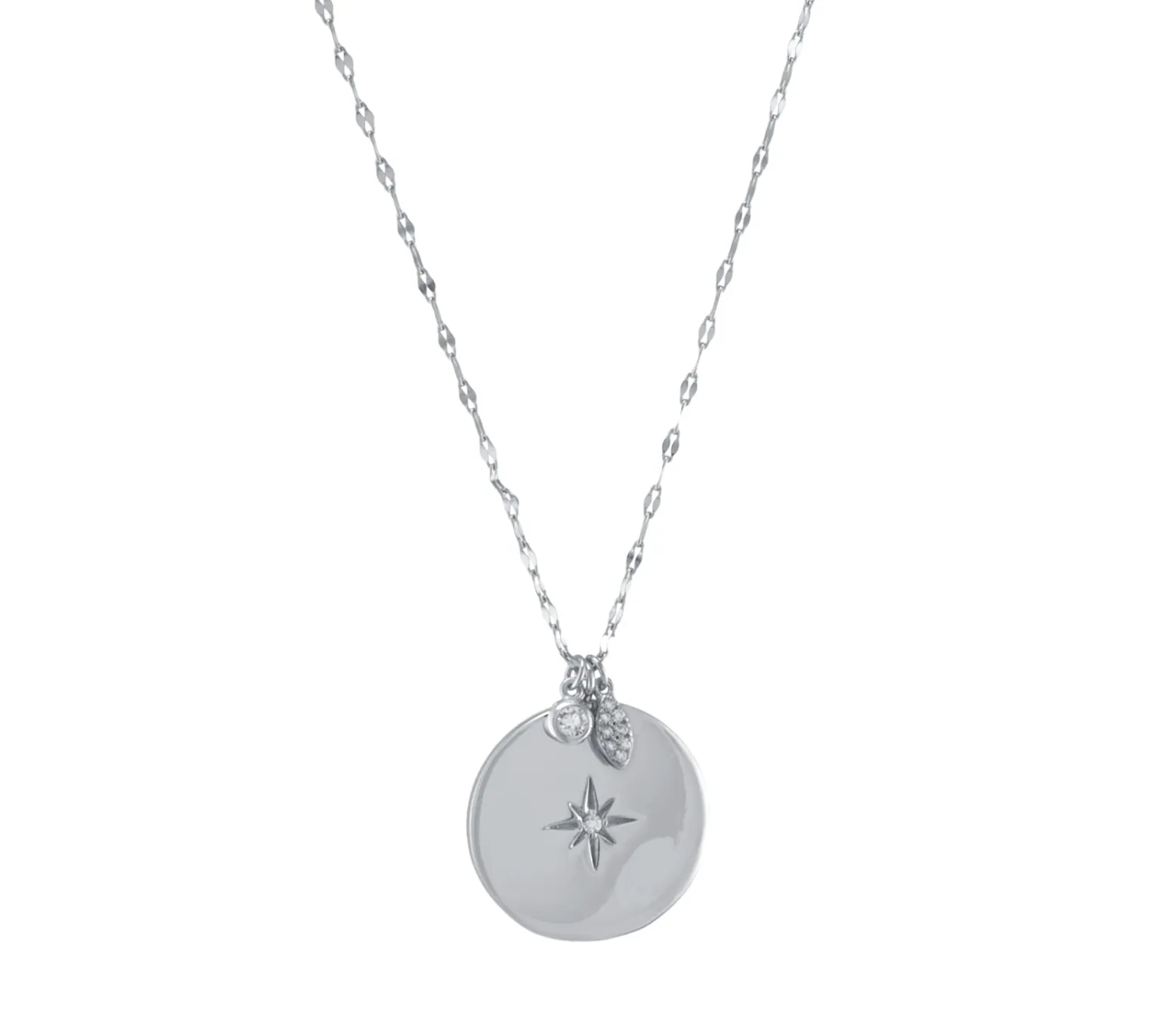 CZ Star Disc Necklace - Gold or Silver
