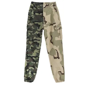 DEAT 2021 new spring and summer full length cargo pants poclet green Camouflage full length female trousers WM64006L