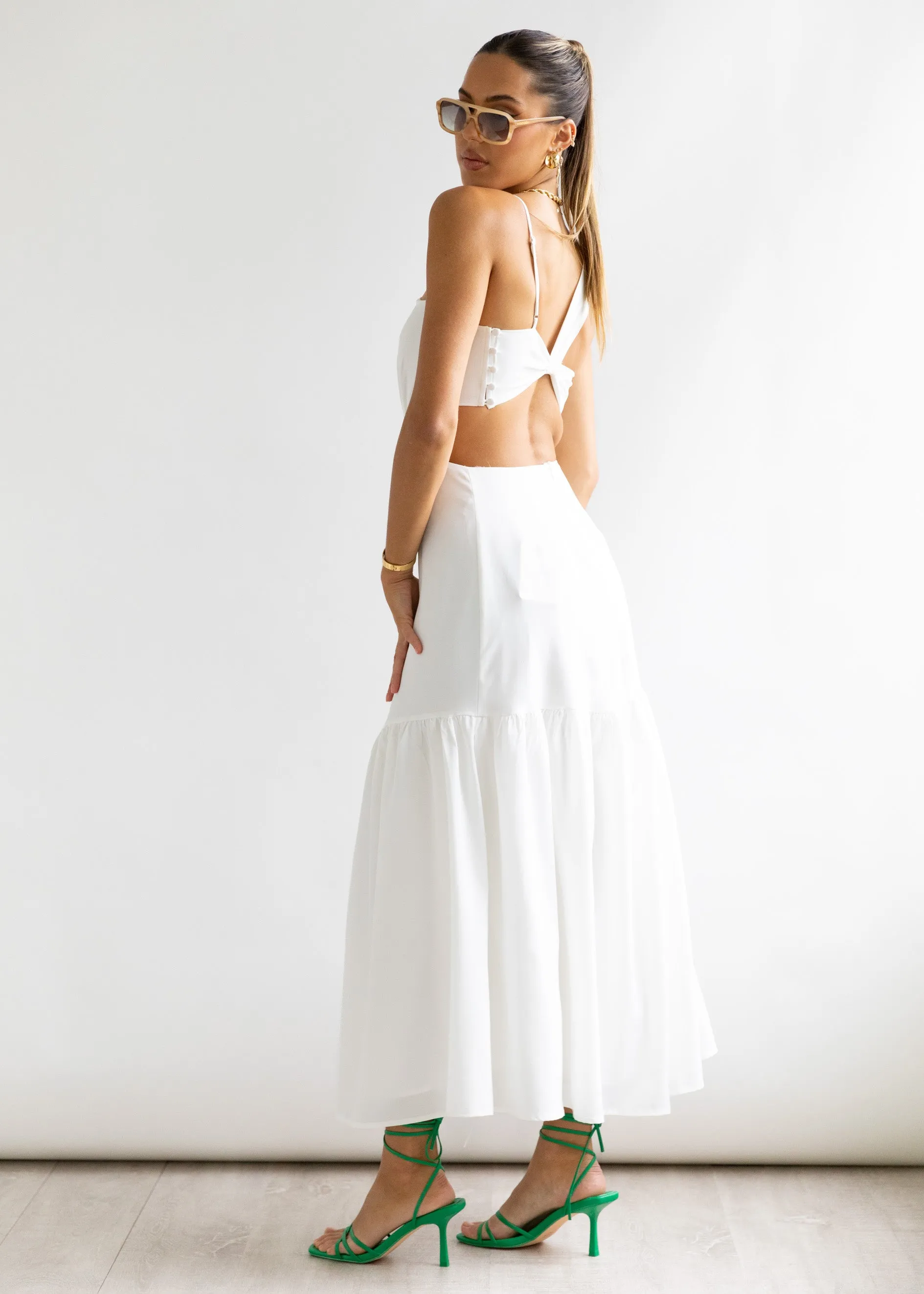 Deltia One Shoulder Maxi Dress - Off White