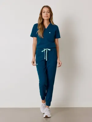 DEMI RE-GARDE™ - BLEU OPALE - Jogger Scrub Pants - SILVADUR™||DEMI RE-GARDE™ - BLEU OPALE - Pantalon Jogger - SILVADUR™