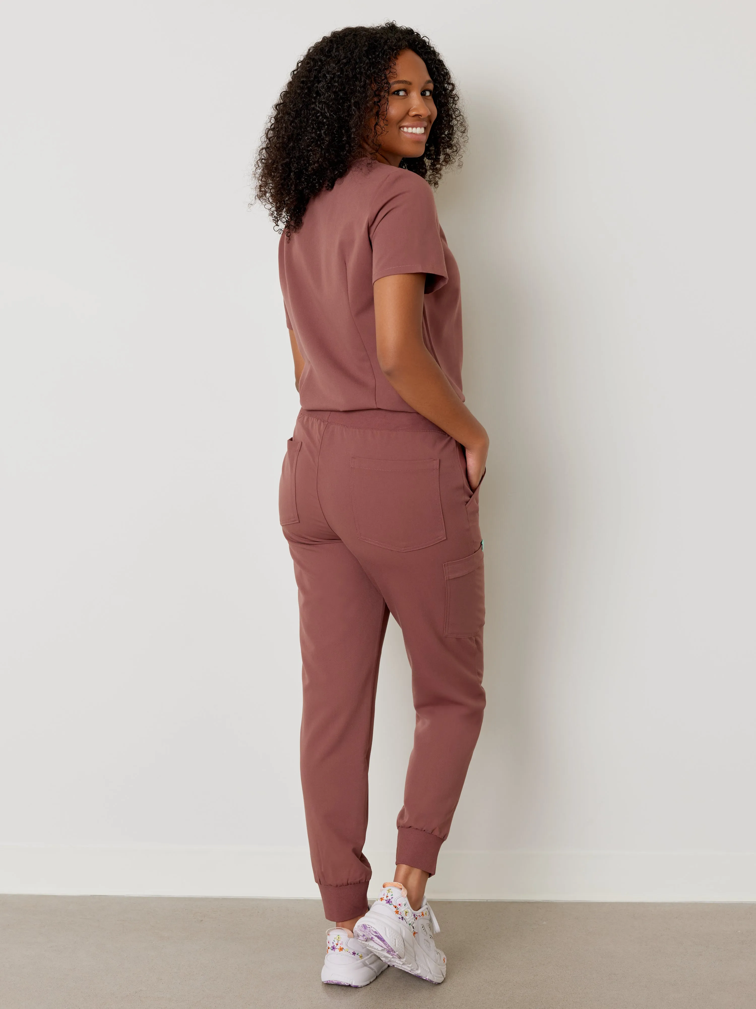 DEMI RE-GARDE™ - MARRON - Jogger Scrub Pants - SILVADUR™|| DEMI RE-GARDE™ - MARRON - Pantalon Jogger - SILVADUR™
