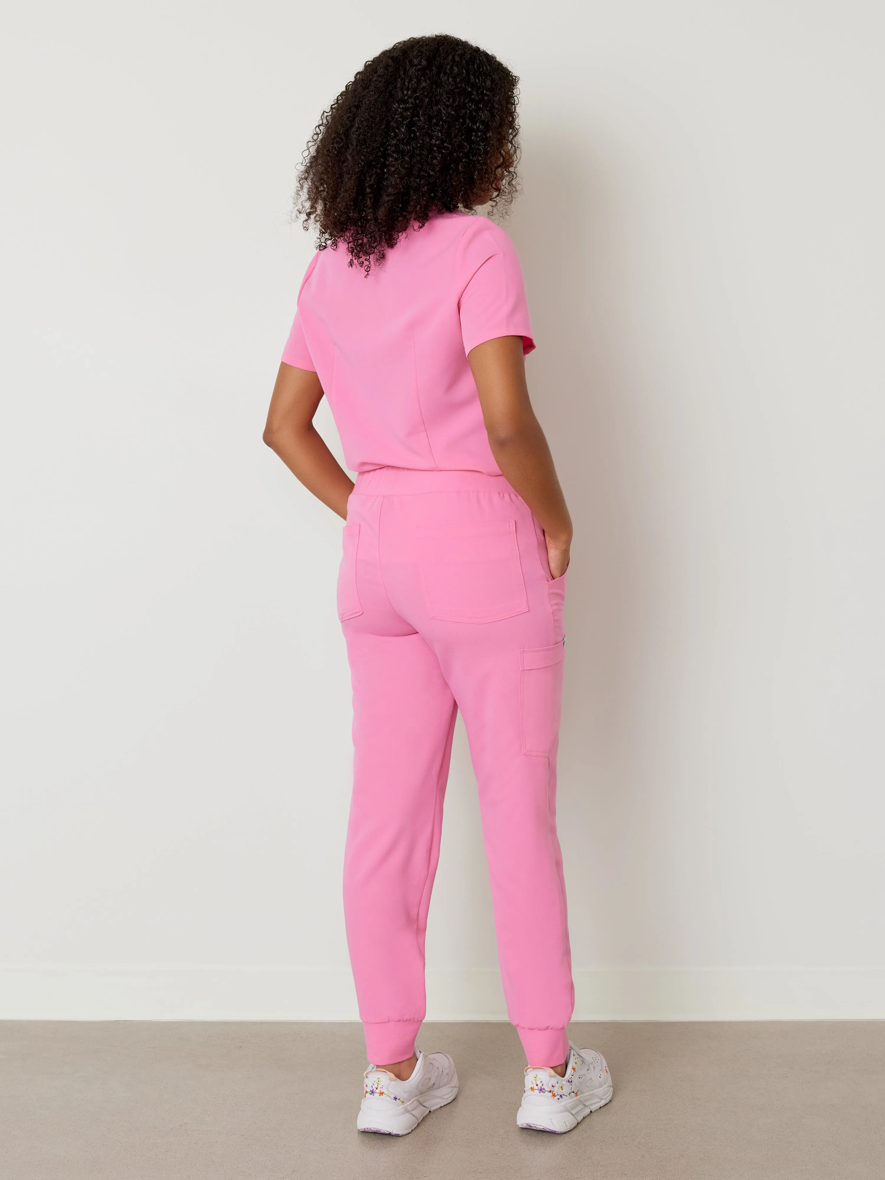 DEMI RE-GARDE™ - ROSE BULLE - Jogger Scrub Pants - SILVADUR™|| DEMI RE-GARDE™ - ROSE BULLE - Pantalon Jogger - SILVADUR™