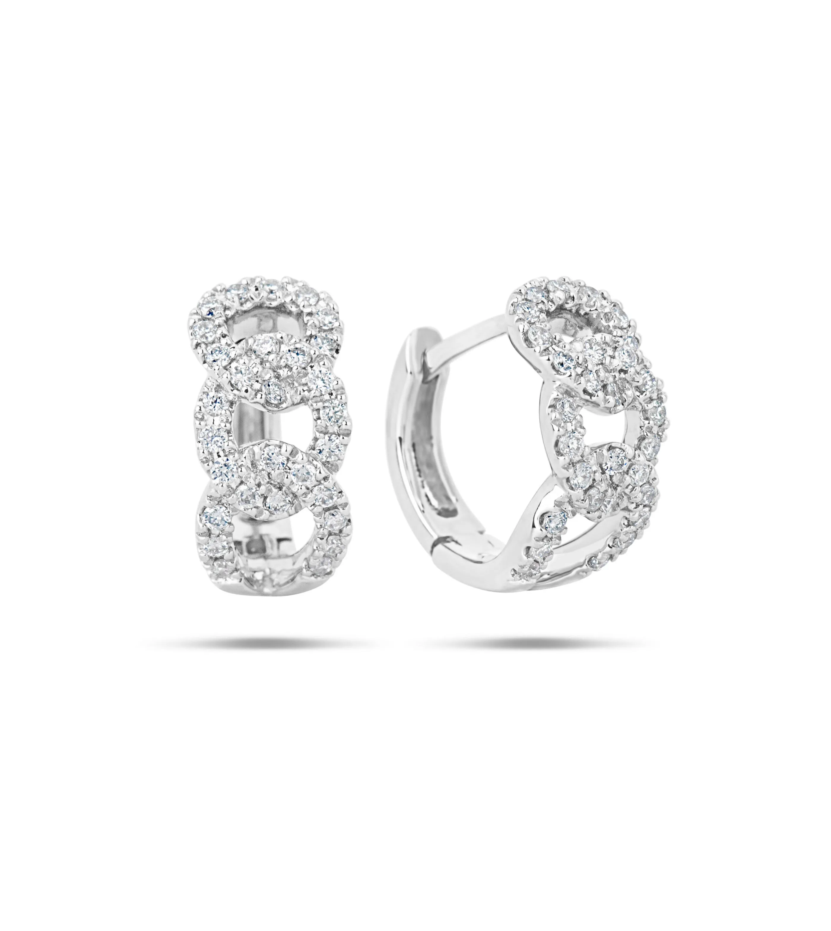 Diamond Curb Link Huggie Earring