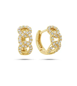 Diamond Curb Link Huggie Earring