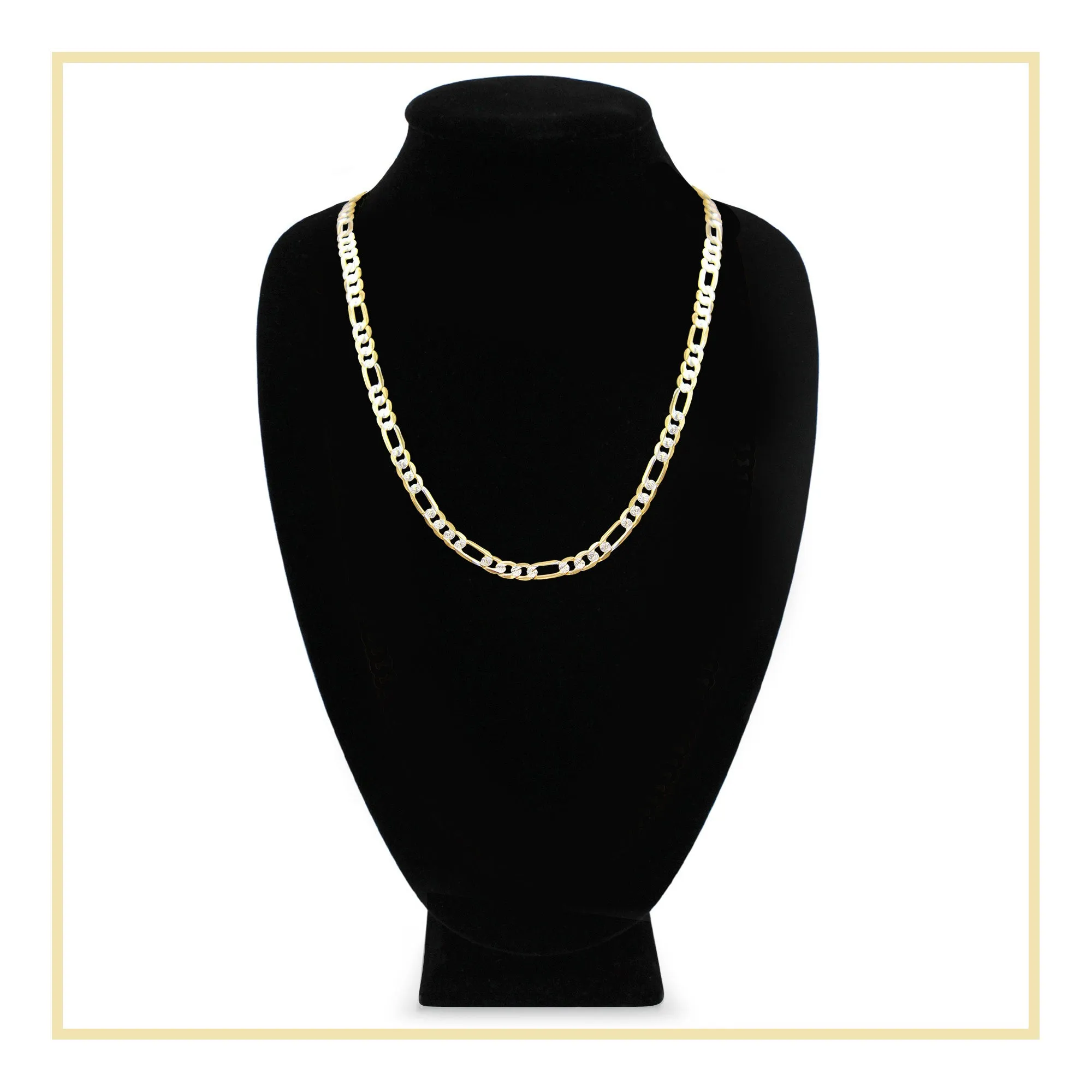 Diamond-Cut 14K Gold Filled Figaro Chain Necklace 24" 6 mm