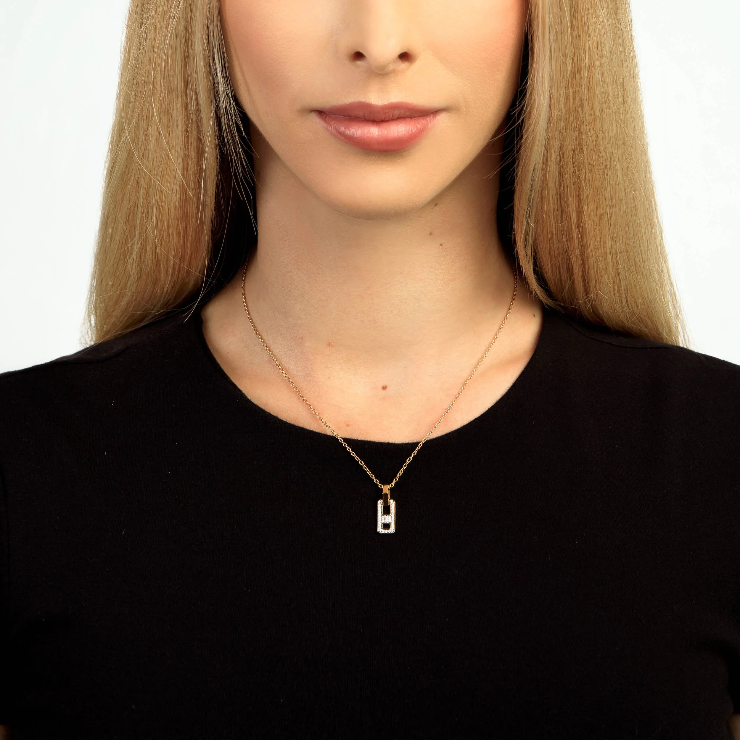 DNA Mini Pave Diamond Necklace