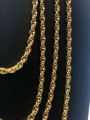 Double 14KGF rope chain , 14K gold filled , SKU #070774