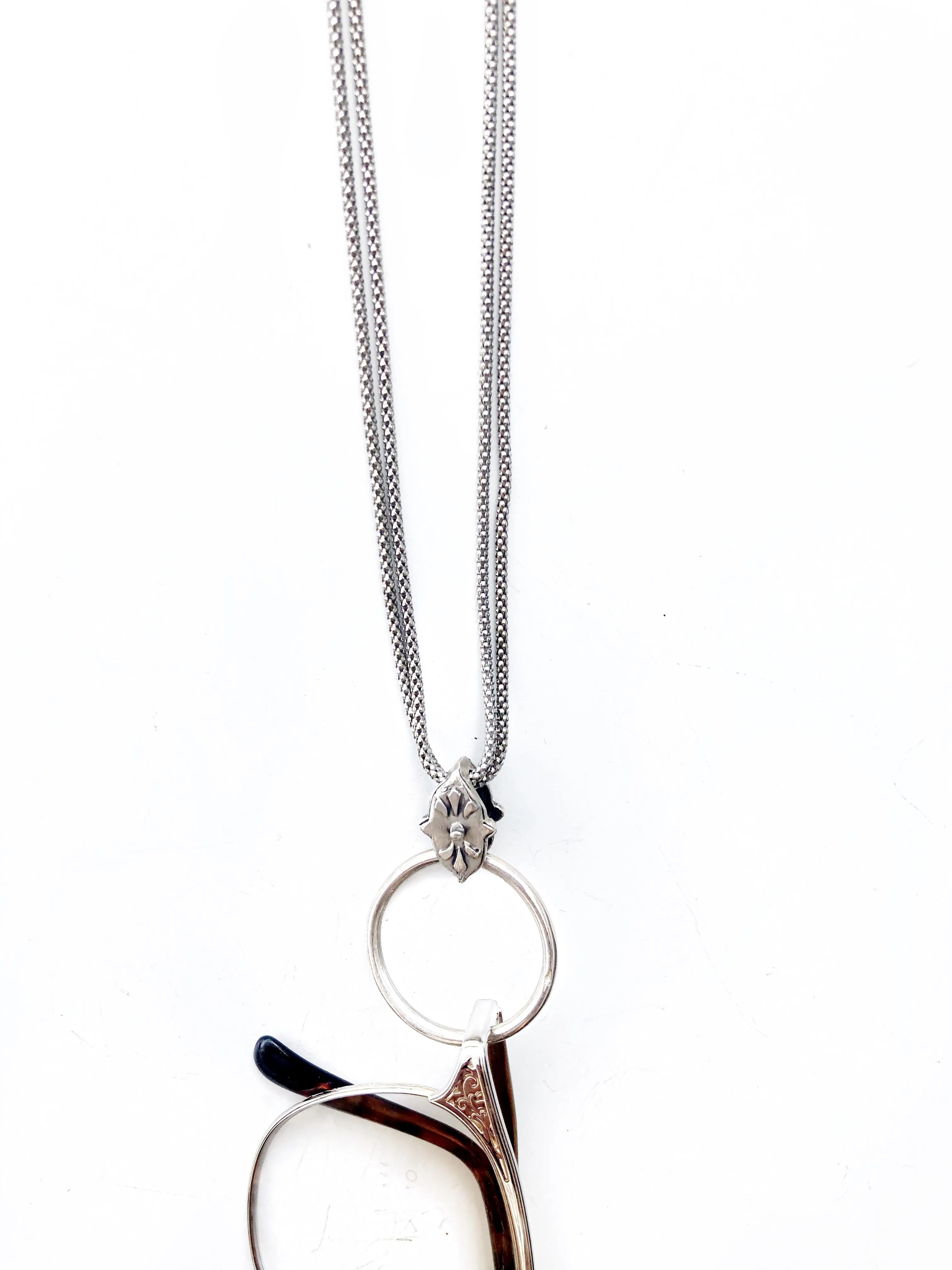 Double Chained Fluer Di Lis Eyering Chain