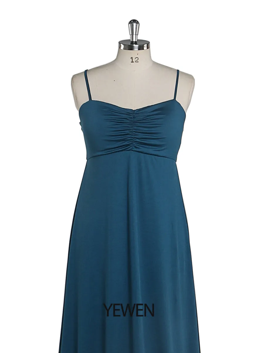 Elegant Women Sling Dress Elastic Fabric Simple Evening Dresses Long Custom Color YEWEN