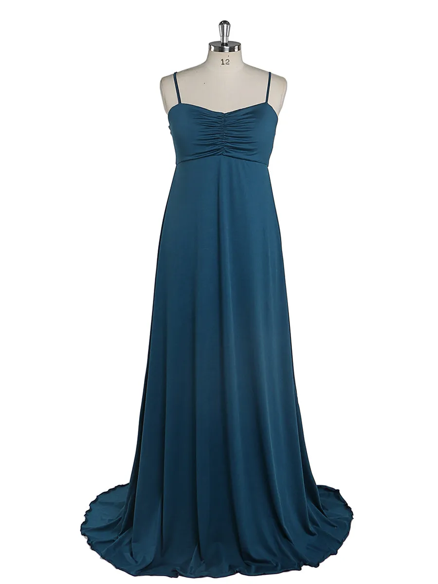 Elegant Women Sling Dress Elastic Fabric Simple Evening Dresses Long Custom Color YEWEN