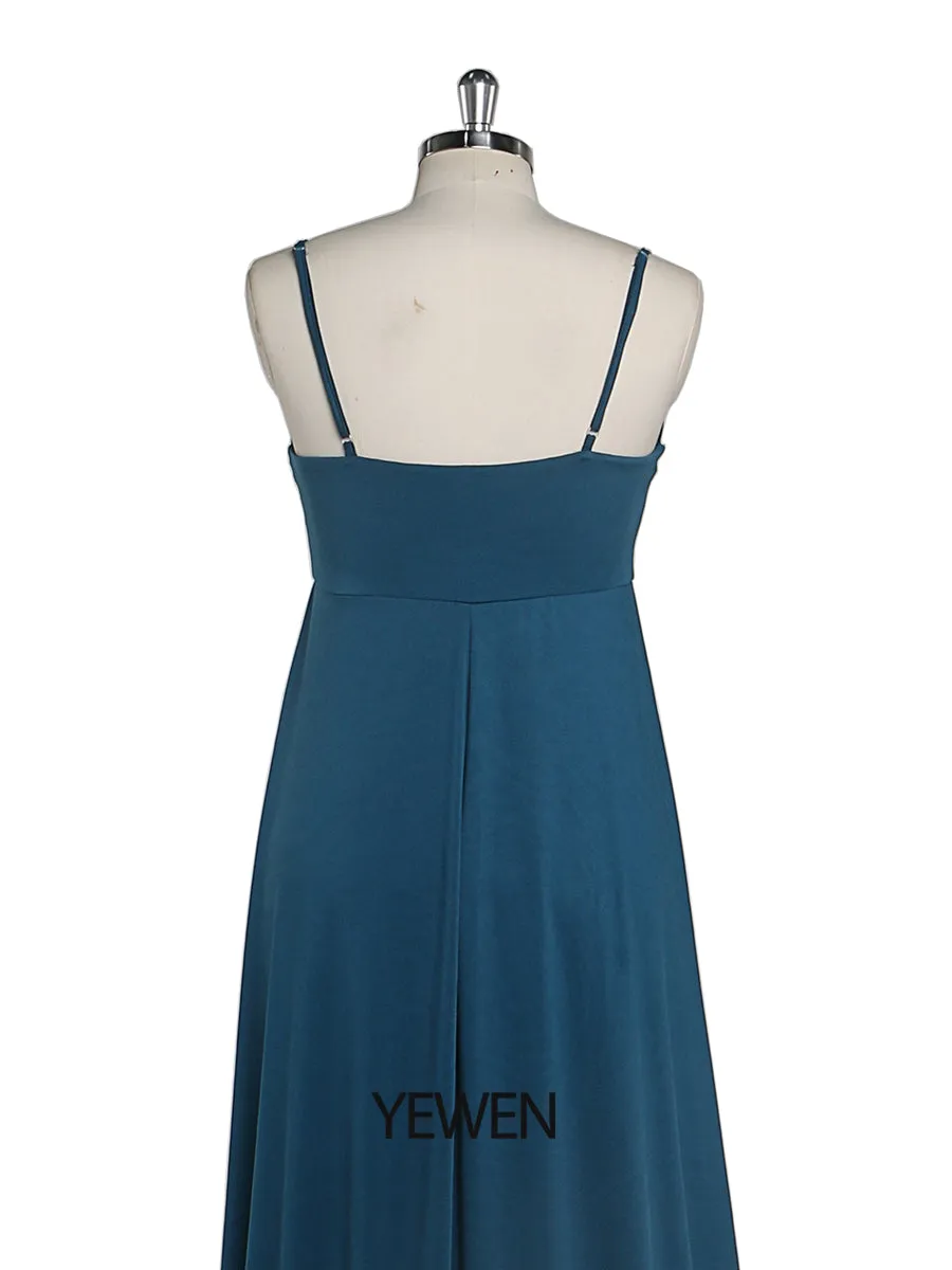 Elegant Women Sling Dress Elastic Fabric Simple Evening Dresses Long Custom Color YEWEN