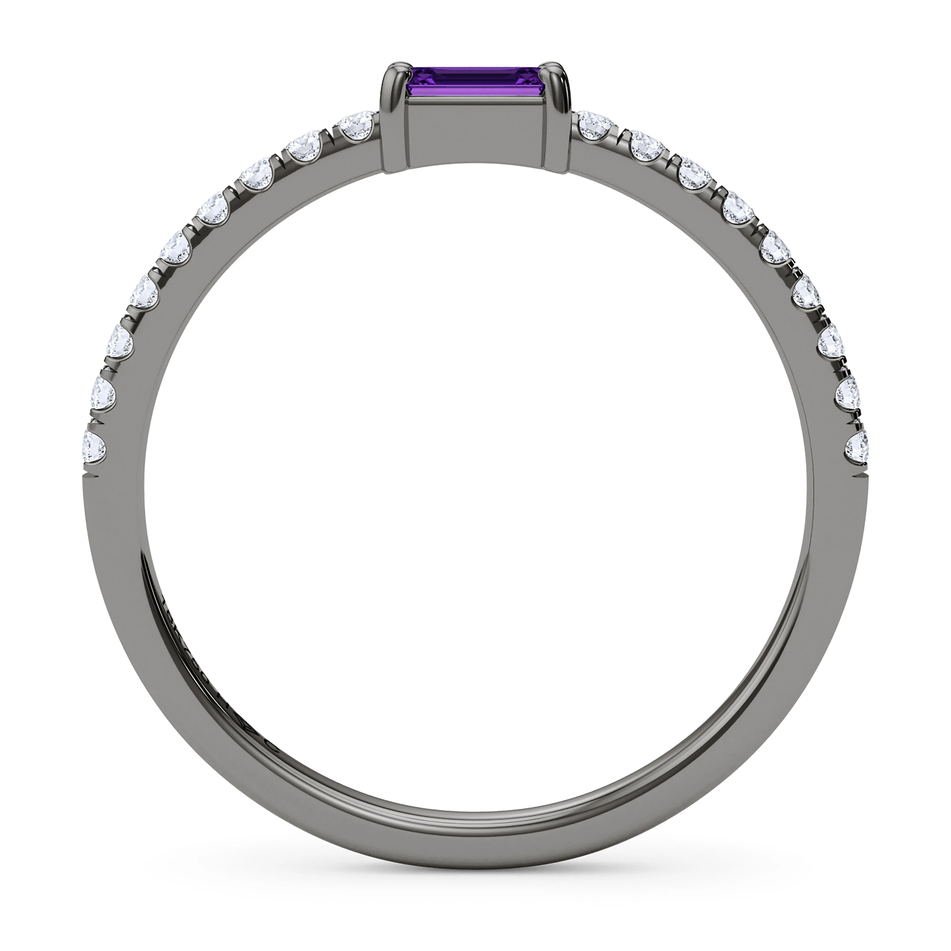 Emerald Birthstone and Pave Lab Grown Diamond Ring