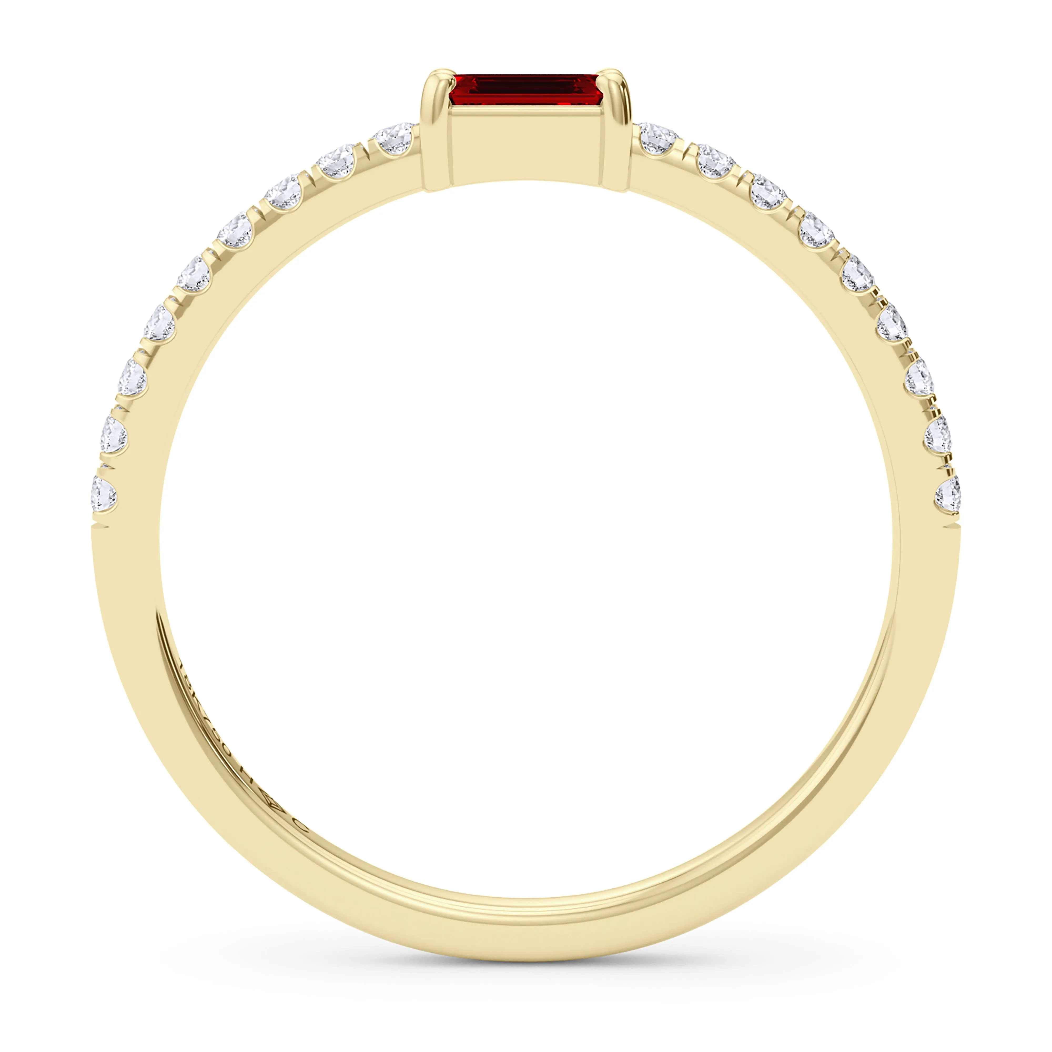 Emerald Birthstone and Pave Lab Grown Diamond Ring