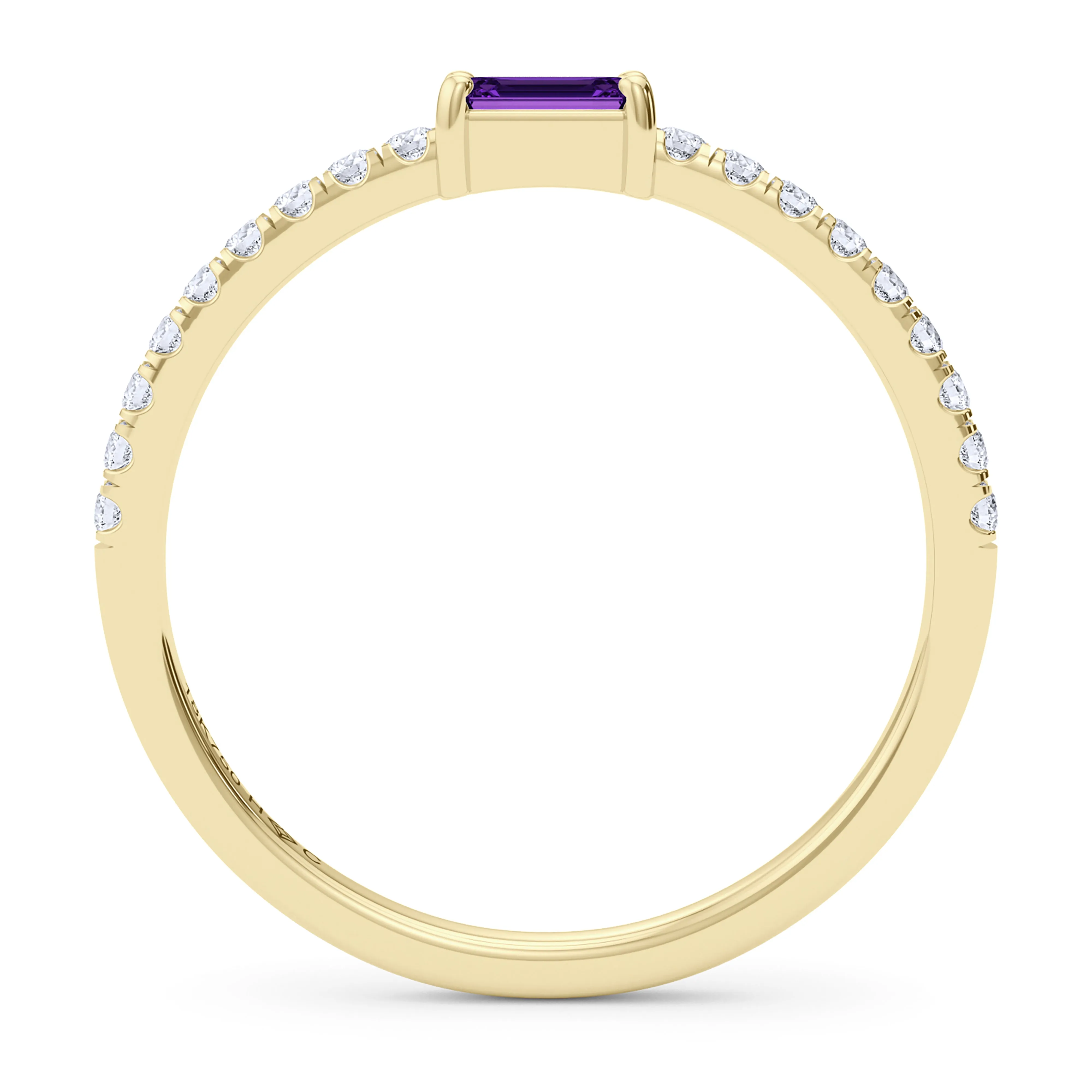 Emerald Birthstone and Pave Lab Grown Diamond Ring