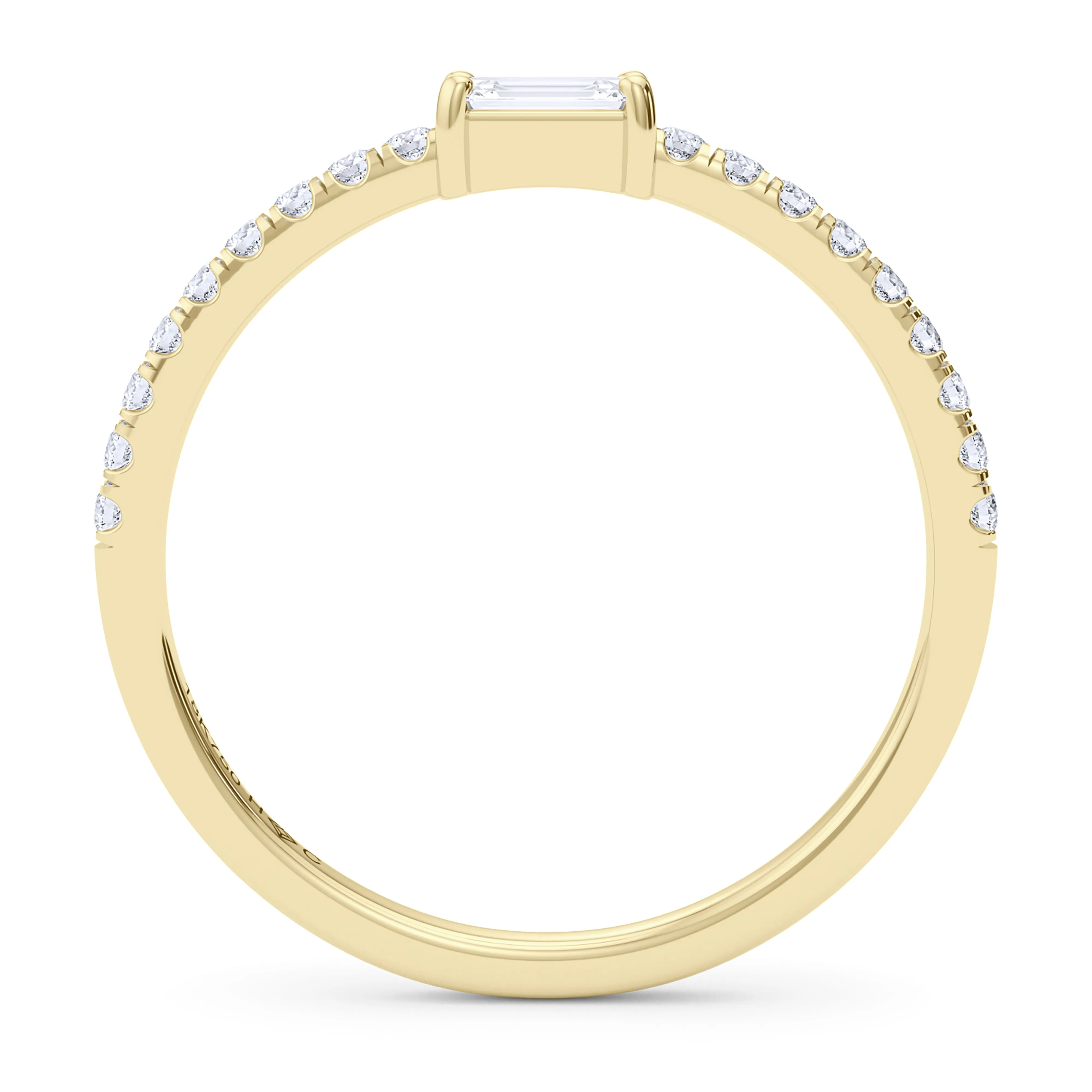 Emerald Birthstone and Pave Lab Grown Diamond Ring