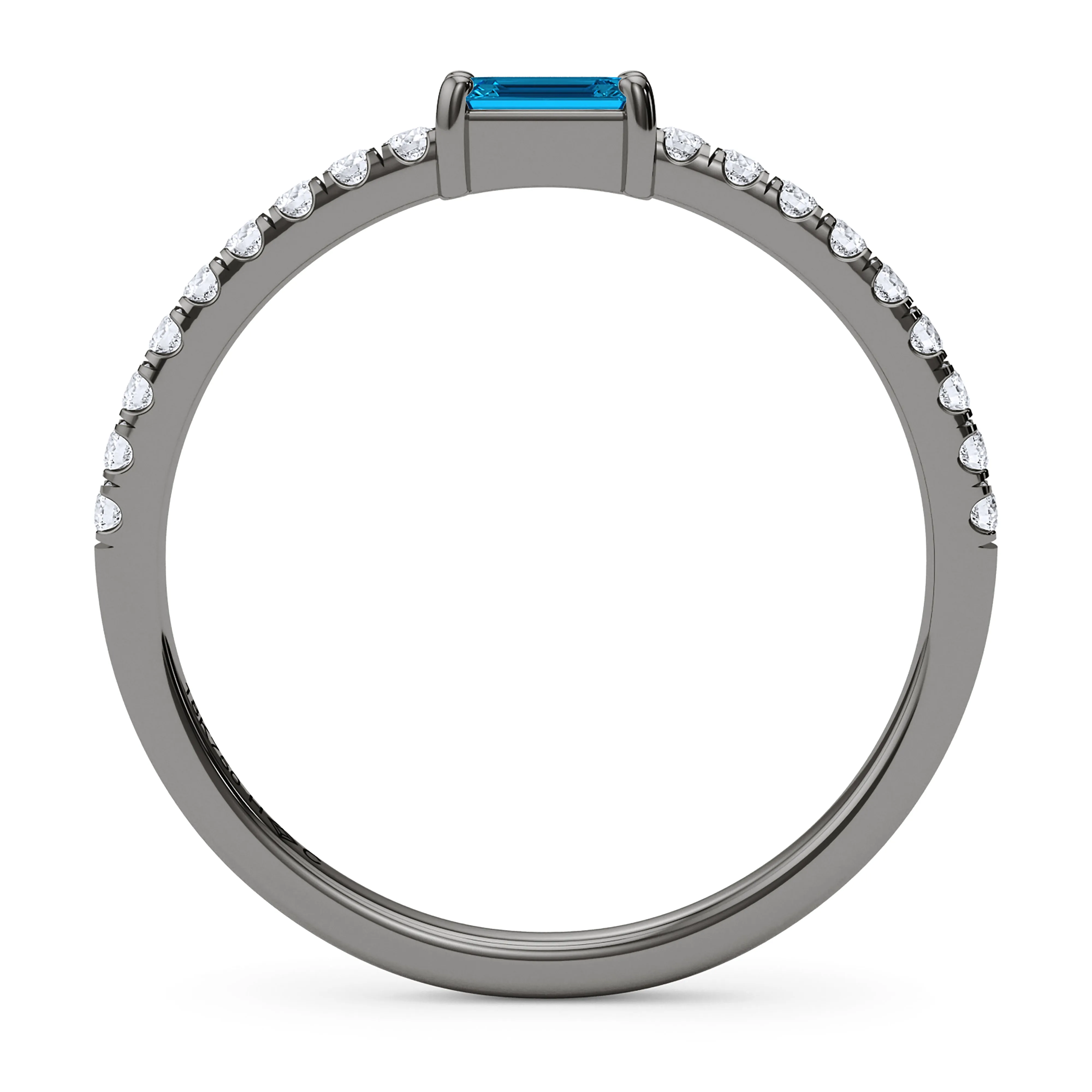 Emerald Birthstone and Pave Lab Grown Diamond Ring