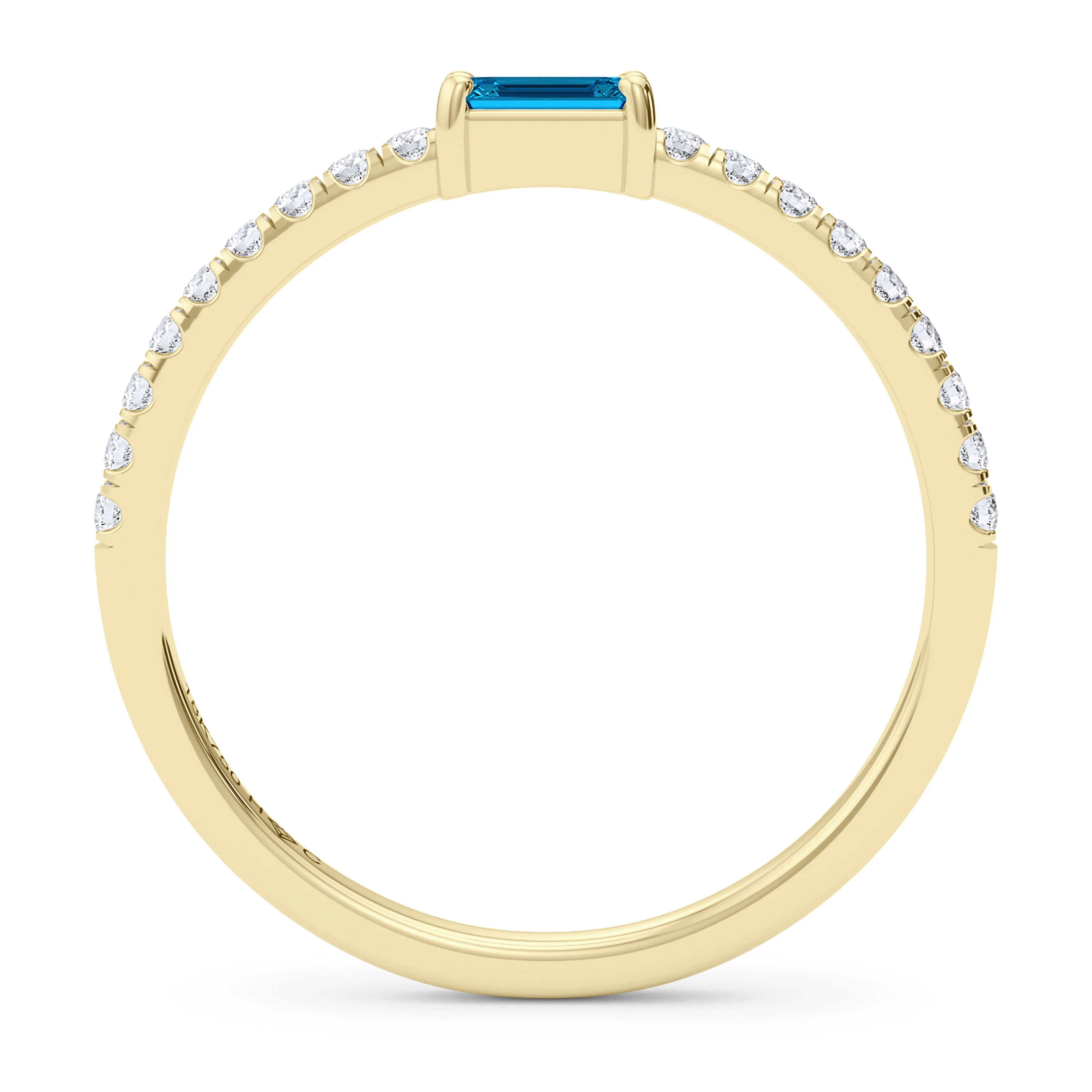 Emerald Birthstone and Pave Lab Grown Diamond Ring