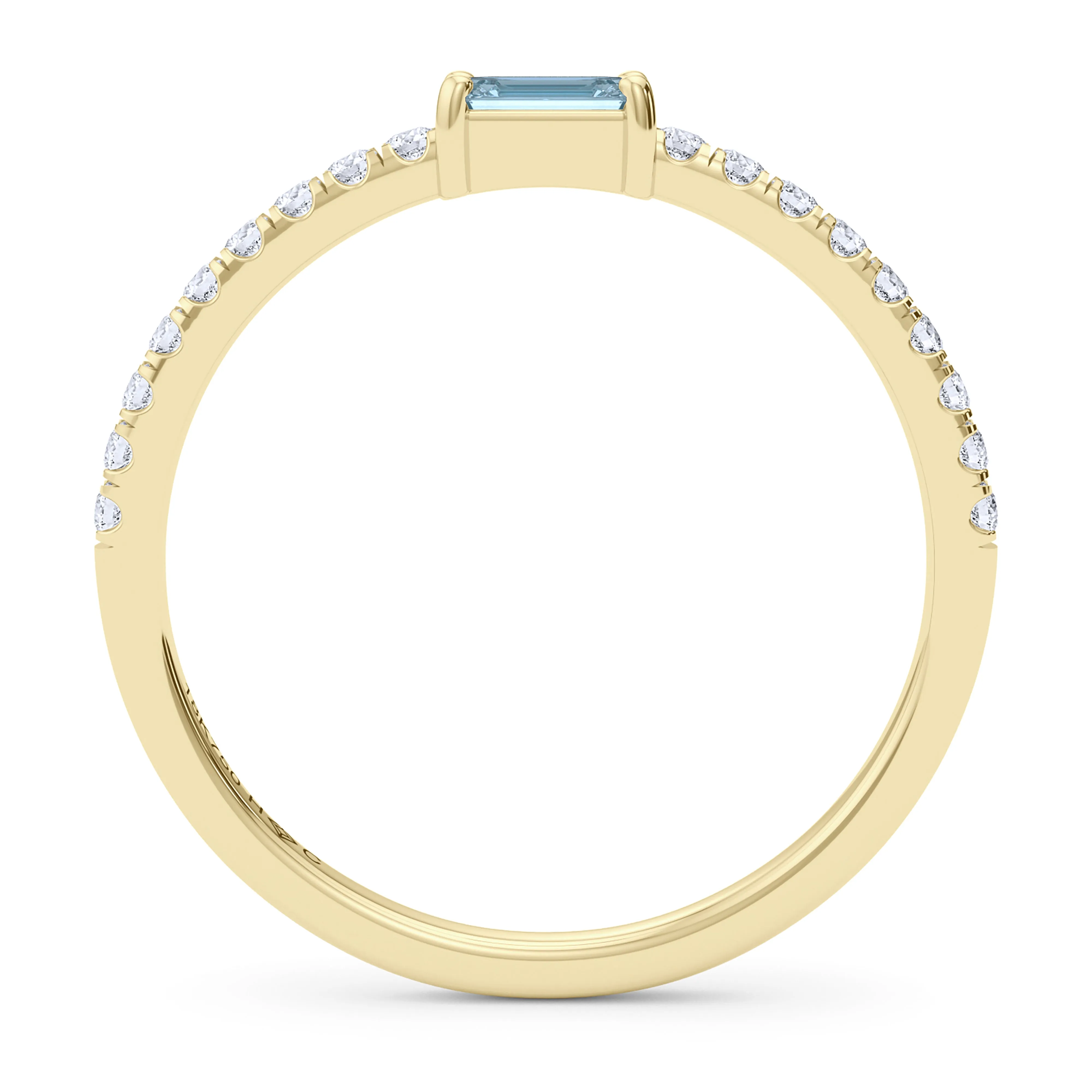 Emerald Birthstone and Pave Lab Grown Diamond Ring