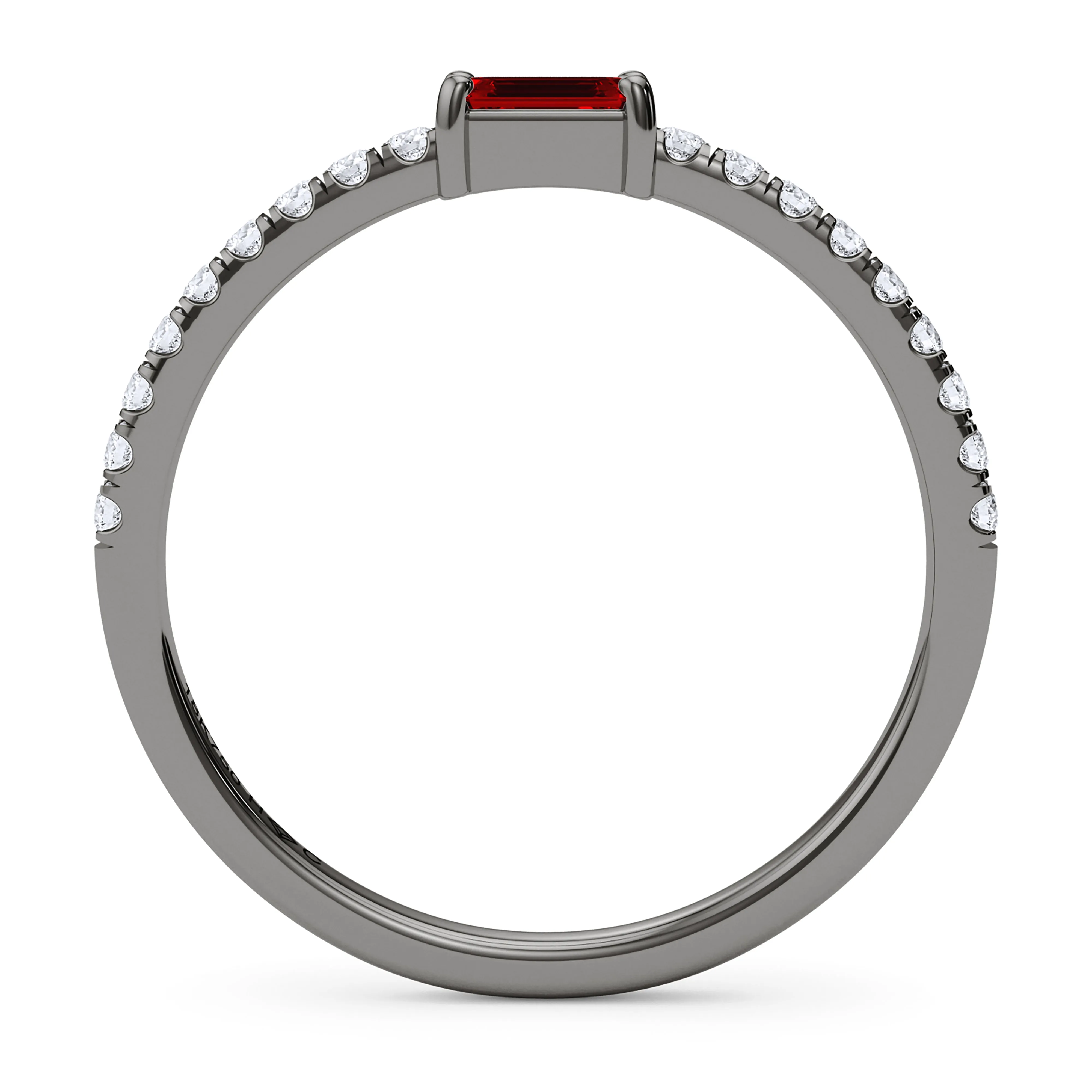 Emerald Birthstone and Pave Lab Grown Diamond Ring