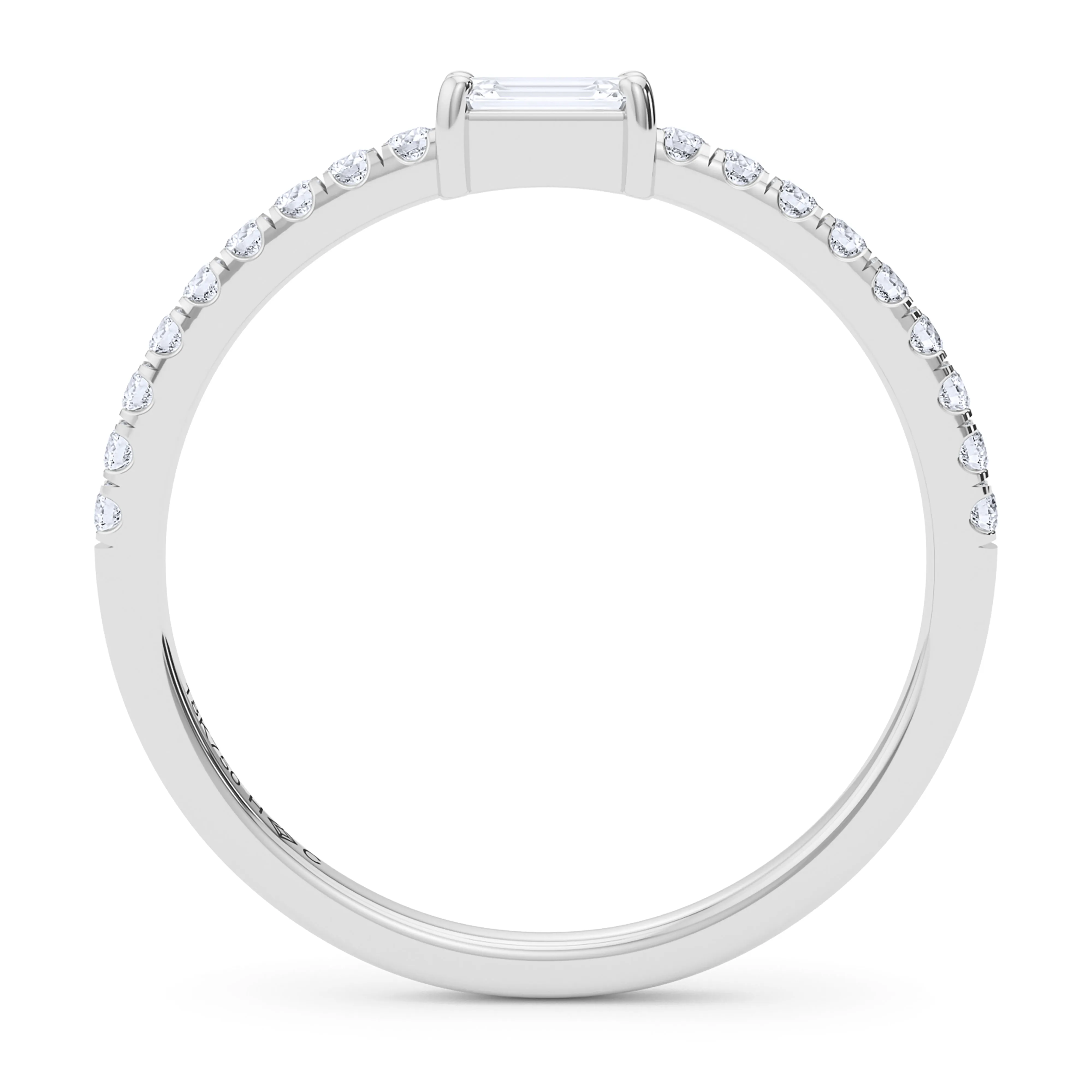 Emerald Birthstone and Pave Lab Grown Diamond Ring