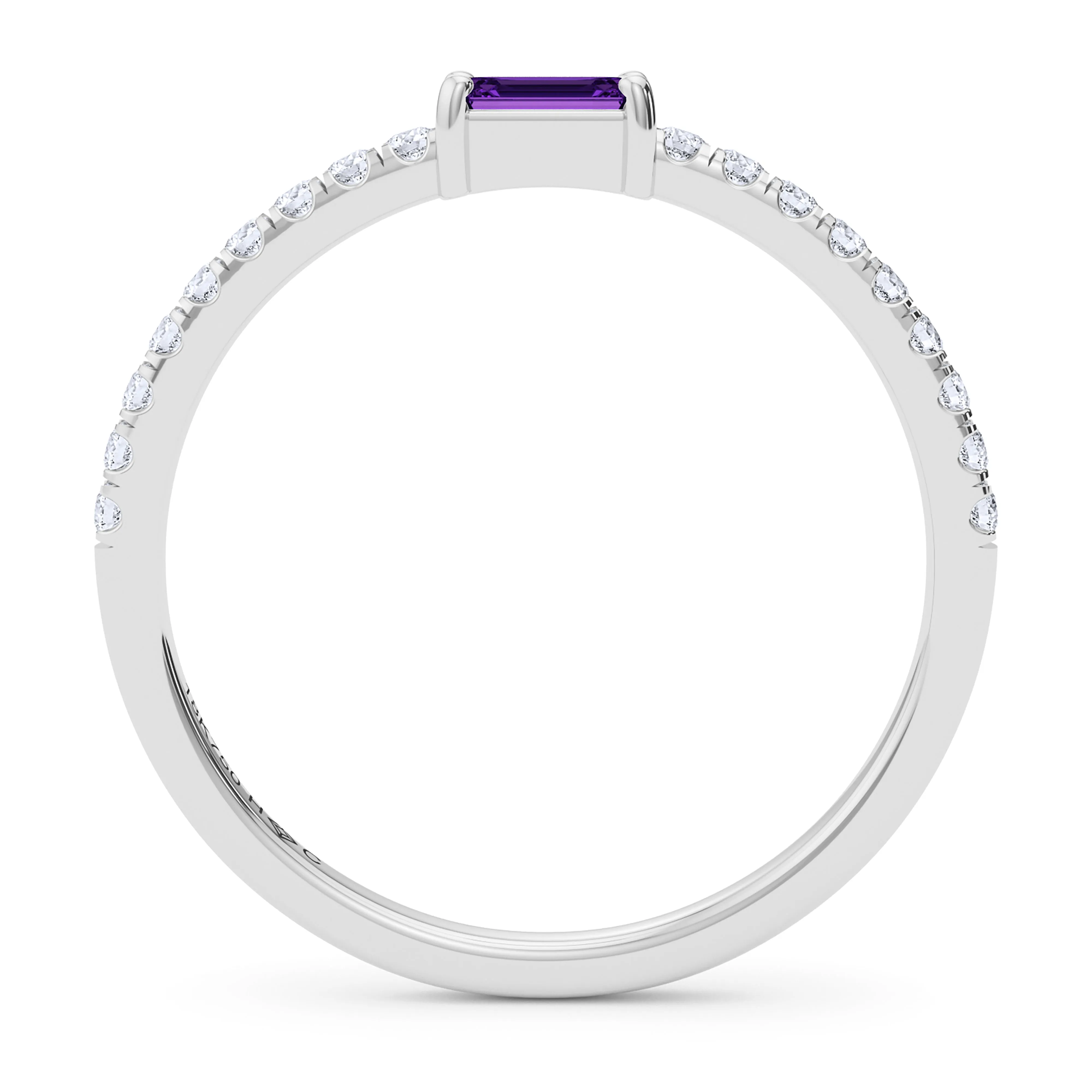 Emerald Birthstone and Pave Lab Grown Diamond Ring
