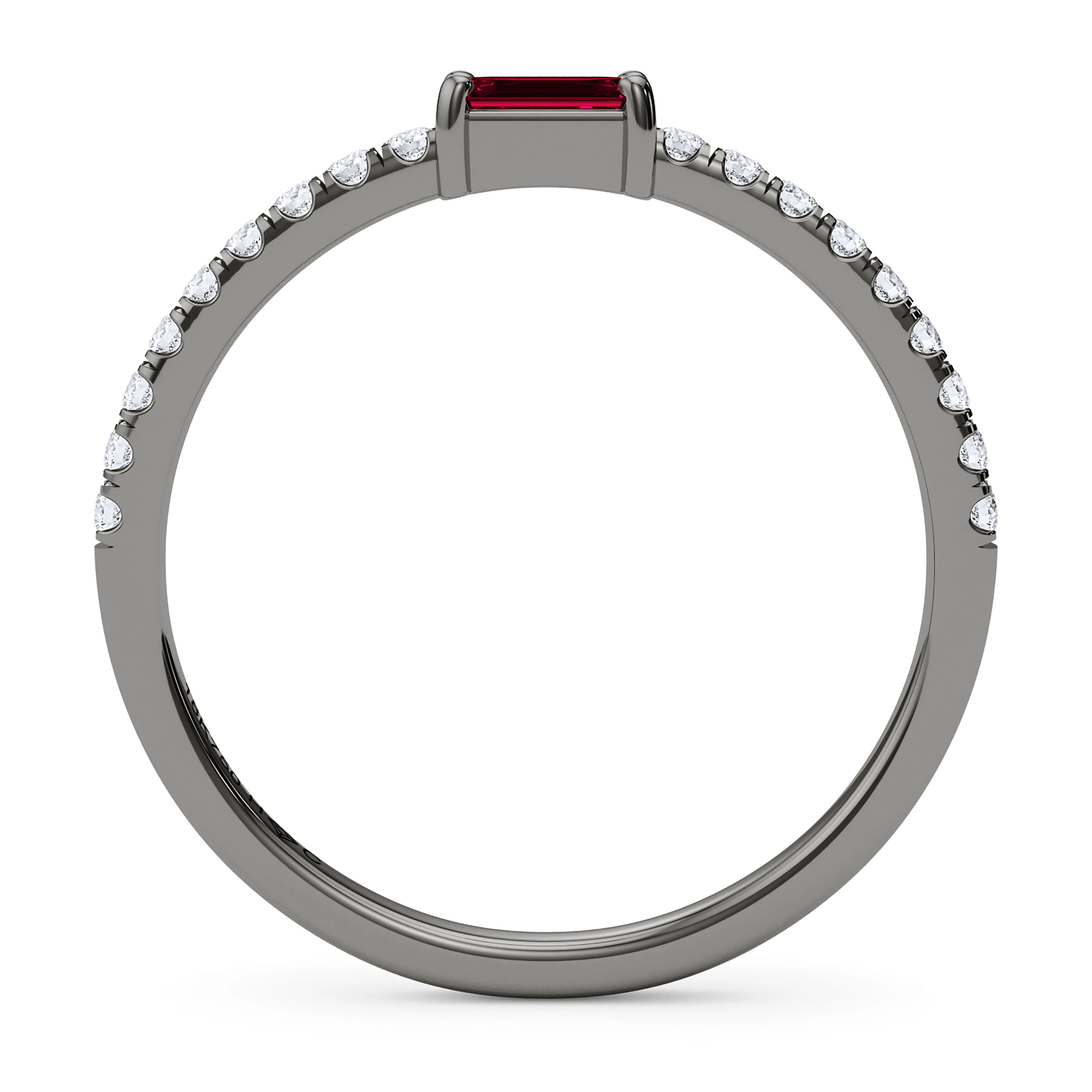 Emerald Birthstone and Pave Lab Grown Diamond Ring